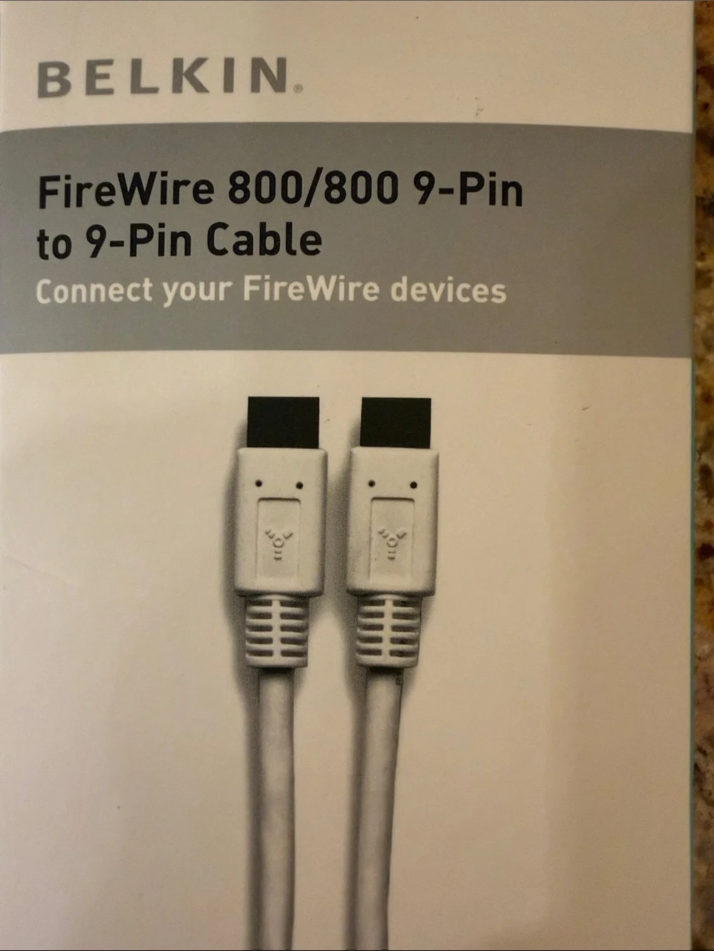 NWT🤩BELKIN WHITE FIREWIRE 800/800 9-PIN CABLE